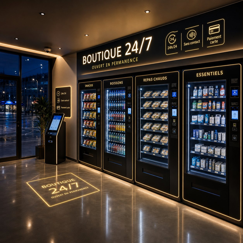 Boutique autonome Vendoria - commerce autonome 24h/24 sans employé